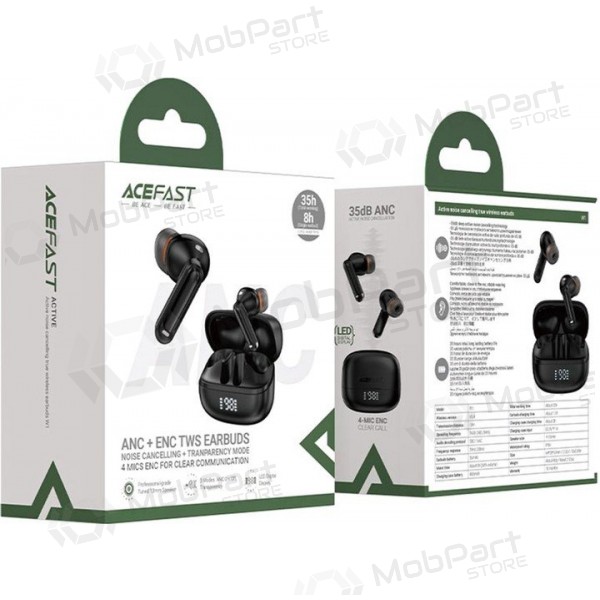 Ασύρματοςs ausinės Acefast W1 ANC juodos