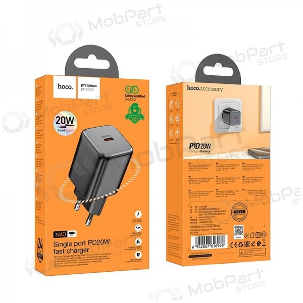 Φορτιστής Hoco N40 USB-C PD20W μαύρος