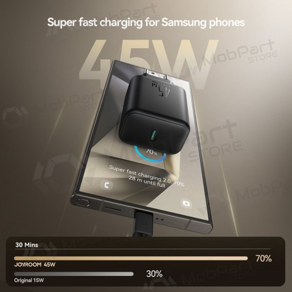 Φορτιστής Joyroom JR-TCG13 45W GaN USB-C μαύρος