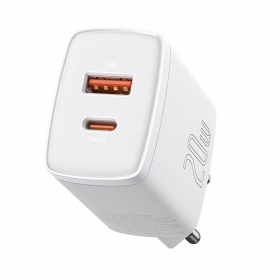 Φορτιστής Baseus USB + Type-C 20W CCXJ-B02 (άσπρο)