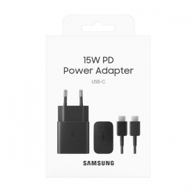 Φορτιστής γνησια Samsung EP-T1510XBEGEU 15W + καλώδιο Type-C 1m στη συσκευασία μαύρος
