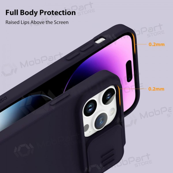 Apple iPhone 14 Pro Max θήκη „Nillkin Silicone“ (tamsiai μωβ) Apple iPhone 14 Pro Max θήκη „Nillkin Silicone“ (tamsiai μωβ)
