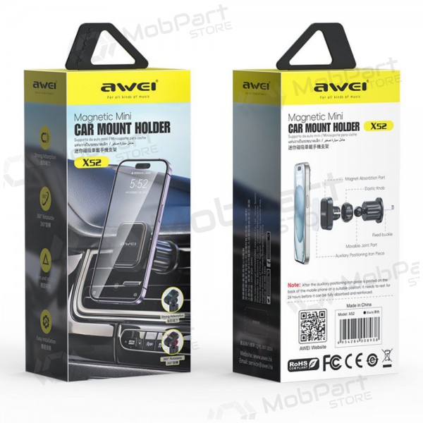 Θήκη τηλεφώνου αυτοκινήτου Awei X52 Magnetic (air vent) μαύρος