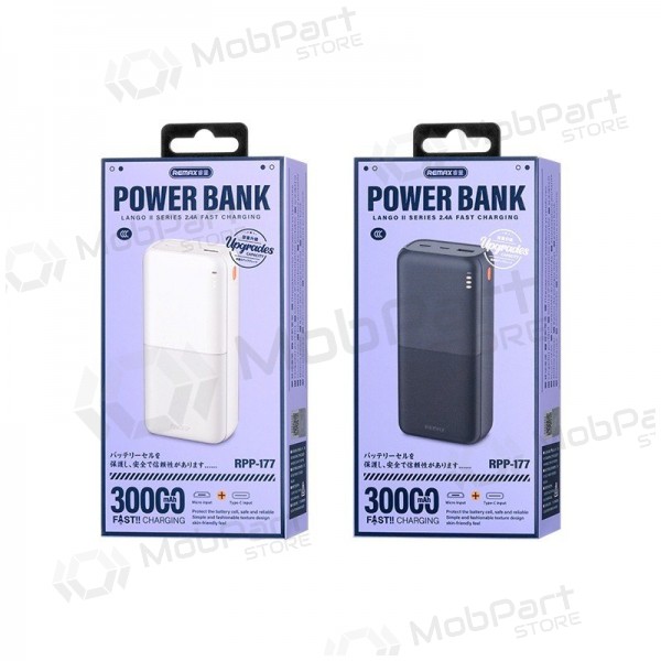 Εξωτερική μπαταρία Power Bank Remax RPP-177 12W 30000mAh μαύρος