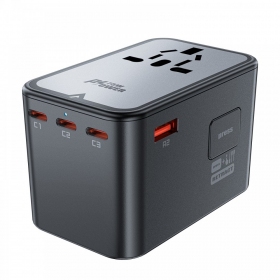 Γενικής kelioninis φορτιστής Acefast Z1 75W GaN 2xUSB-A/3xUSB-C μαύρος