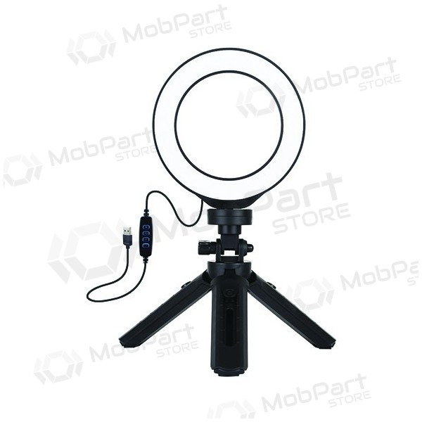 LED žiedinė λάμπα 12cm, su trikoju stovu iki 14.5cm, USB LED žiedinė λάμπα 12cm, su trikoju stovu iki 14.5cm, USB