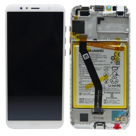 Huawei Y6 2018 / Y6 Prime 2018 οθόνη (άσπρο) (με πλαίσιο και μπαταρία) (service pack) (γνησια)