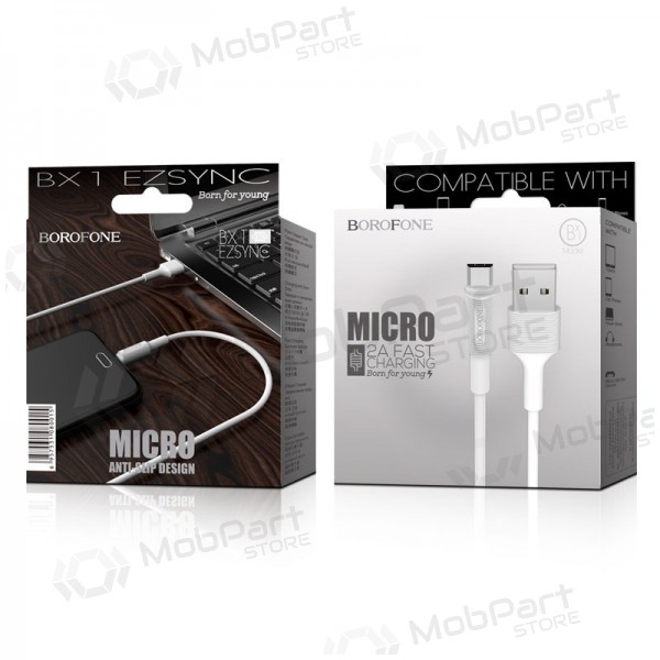 USB καλώδιο Borofone BX1 microUSB 1.0m (άσπρο)