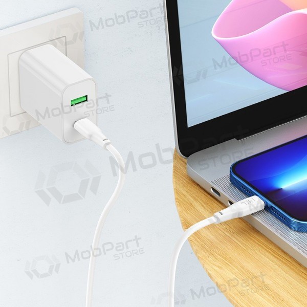 USB καλώδιο Hoco X93 60W USB-C to USB-C 1.0m άσπρο