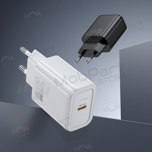 Φορτιστής Hoco N60 20W GaN USB-C + USB-C to Lightning cable 1.0m άσπρο