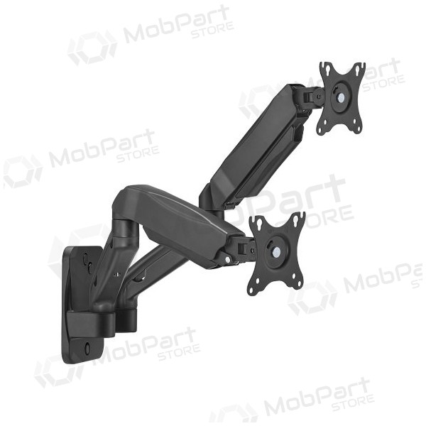 Dviejų 17”-32” monitorių spyruoklinis sieninis laikiklis, μαύρος