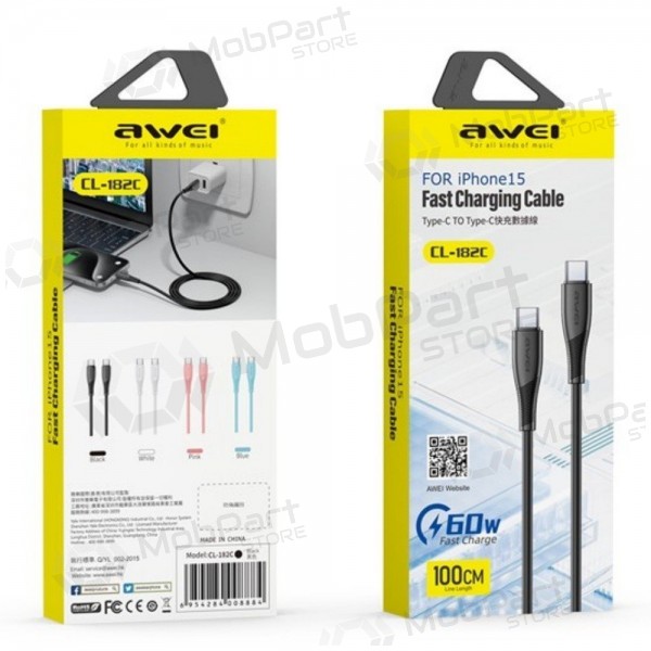 USB καλώδιο Awei CL-182i USB-C to Lightning 1.0m άσπρο