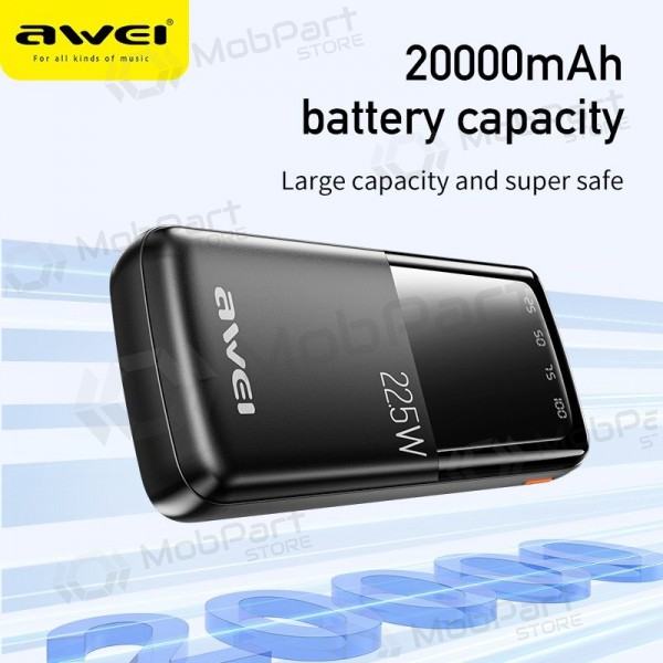 Εξωτερική μπαταρία Power Bank Awei P13K PD20W/QC22.5W 20000mAh μαύρος