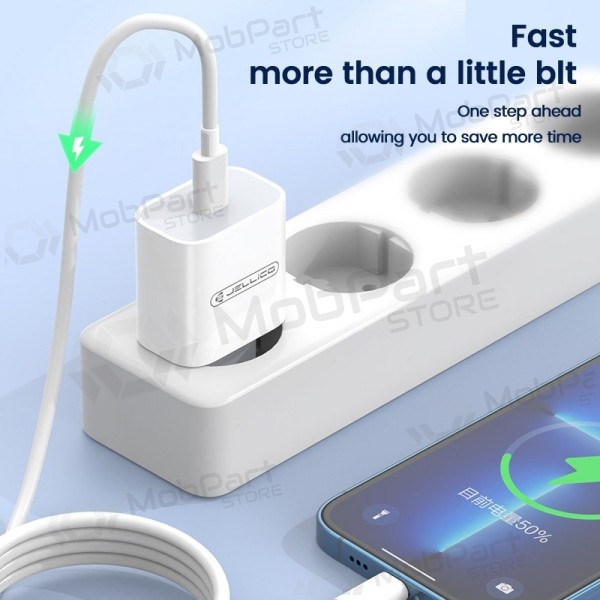 Φορτιστής Jellico AK180 20W USB-C + USB-C to USB-C cable 1.0m άσπρο