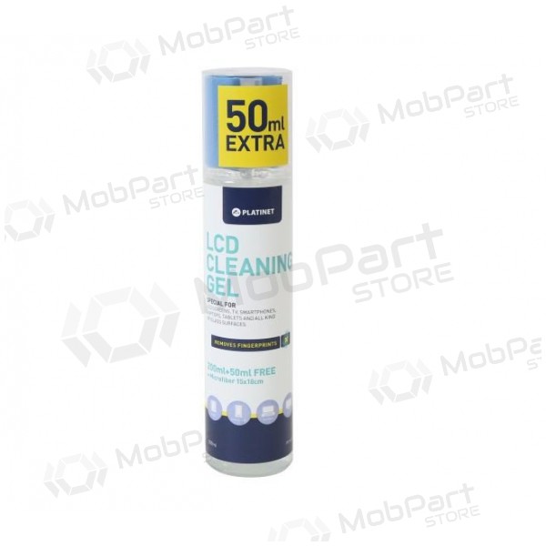 Valymo rinkinys PLATINET προορίζεται για LCD και T/S (gelis 250 ml + mikrofibros audinys 15x18cm)