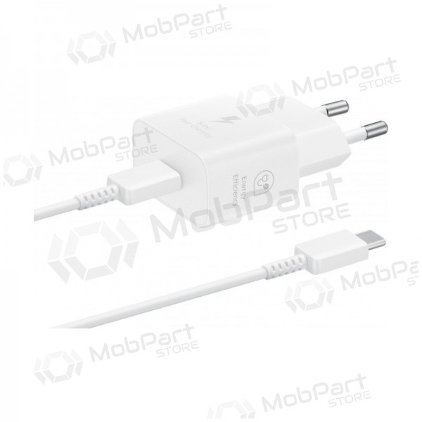 Φορτιστής γνησια Samsung EP-T2510XWEGEU 25W + USB-C καλώδιο στη συσκευασία άσπρο