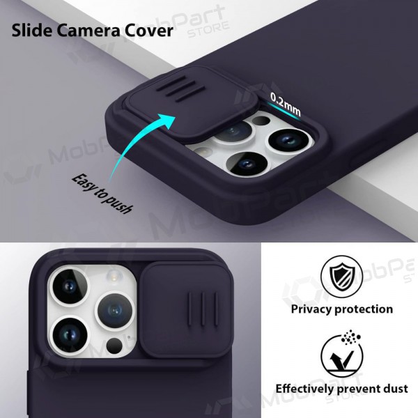 Apple iPhone 15 Pro θήκη „Nillkin Silicone“ (tamsiai μωβ)