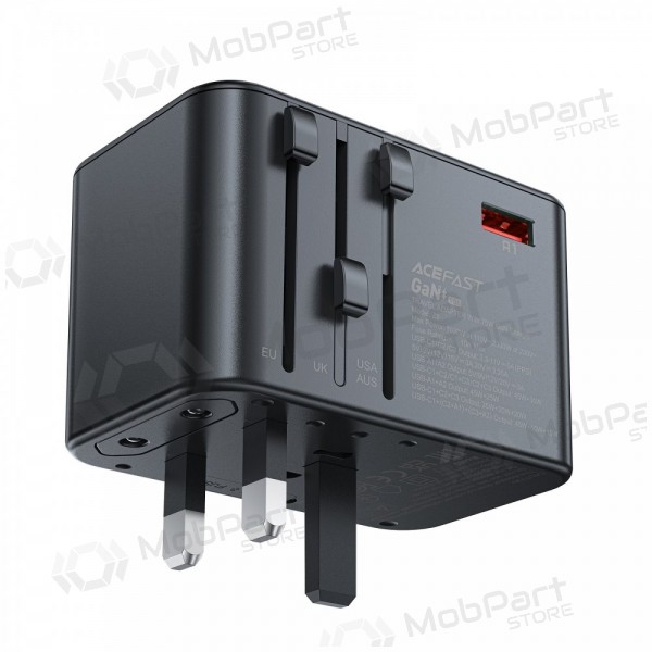 Γενικής kelioninis φορτιστής Acefast Z1 75W GaN 2xUSB-A/3xUSB-C μαύρος