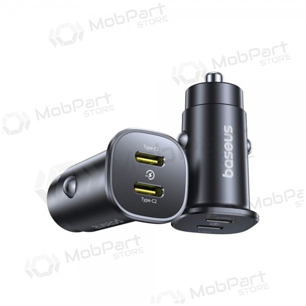Φορτιστης αυτοκινητου Baseus GoTrip 2xUSB-C 30W μαύρος C00072300123-01