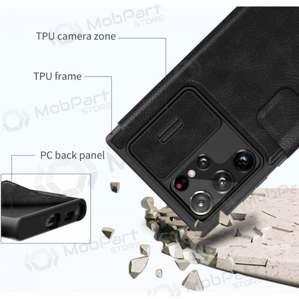 Samsung Galaxy S22 Plus θήκη „Nillkin Leather“ (μαύρος)