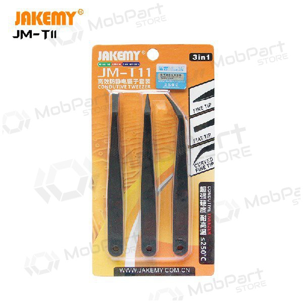 Μεταλλικό αντιστατικό τσιμπιδάκι Jakemy JM-T11 ESD (3τεμ )