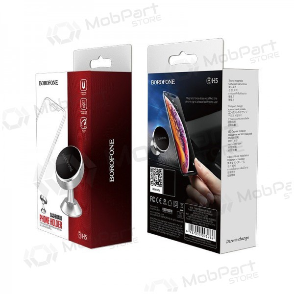 Automobilinis Γενικής telefono laikiklis Borofone BH5 Platinum, tvirtinamas ant prietaisų skydelio, magnetinis