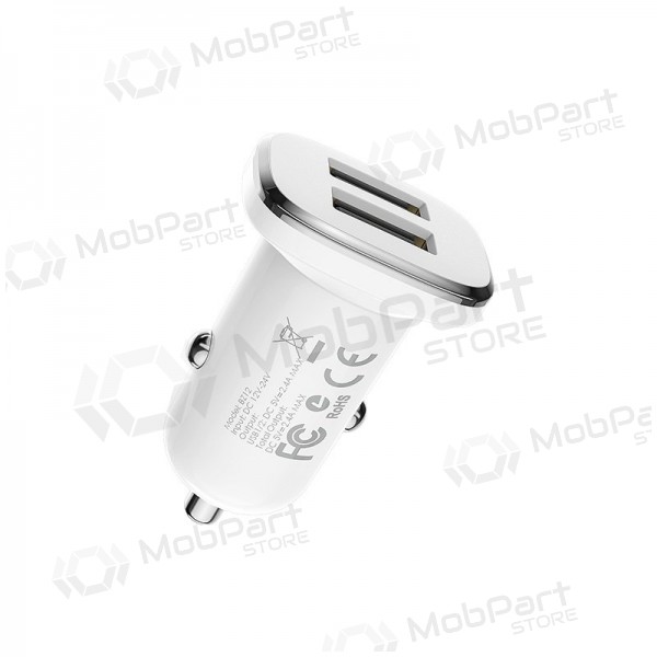 Φορτιστής automobilinis Borofone BZ12 x 2 USB (2.4A) (άσπρο)