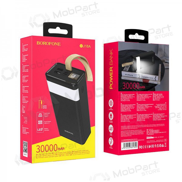 Εξωτερική μπαταρία Power Bank Borofone BJ18A 2xUSB 2A 30000mAh μαύρος