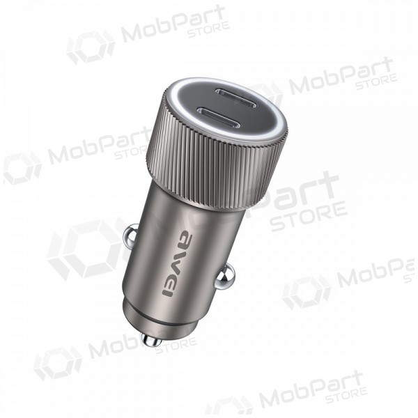 Φορτιστης αυτοκινητου Awei C-858 33W 2xUSB-C μαύρος