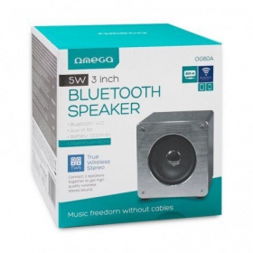 Bluetooth φορητό ηχείο OMEGA WOODEN OG60A (MicroSD, handsfree ακουστικα, AUX,FM) (γκρί)