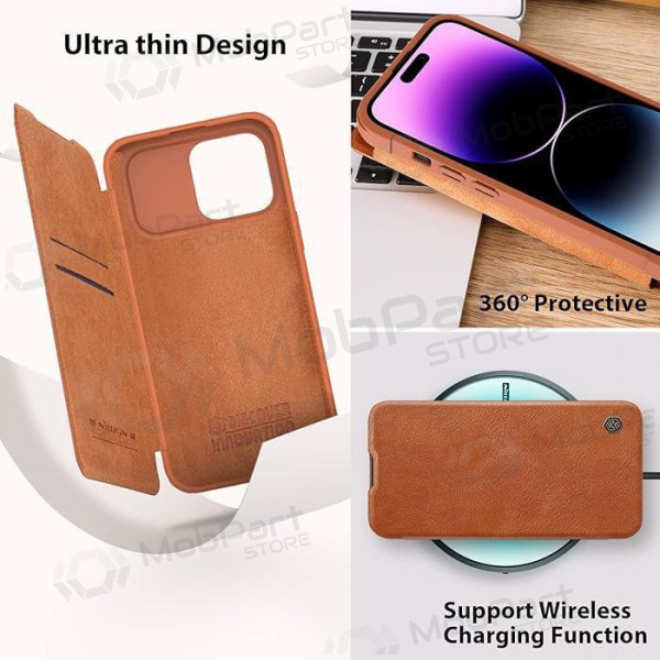 Apple iPhone 14 Pro Max θήκη „Nillkin Leather“ (καφέ)