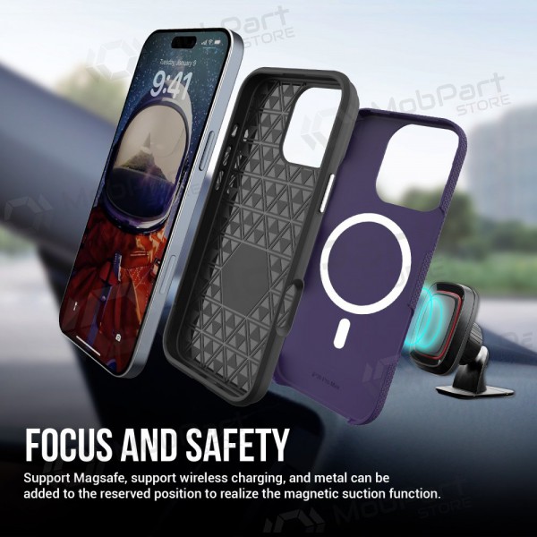 Θήκη Perfectionists Triangle Mag Case Apple iPhone 15 Pro μωβ