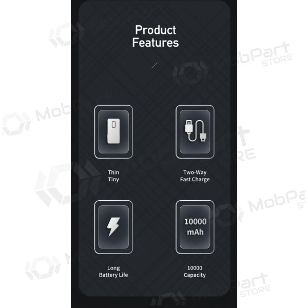 Εξωτερική μπαταρία Power Bank Awei P5K 5V/2.1A 10000mAh μαύρος