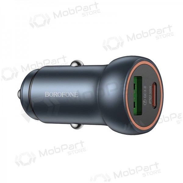 Φορτιστης αυτοκινητου Borofone BZ32A USB-C/USB-A 30W γκρί