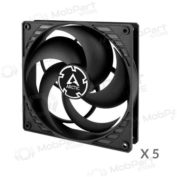 ARCTIC P14 korpuso ventiliatoriai, 3-pin, 140mm, juodi, 5 τεμ.