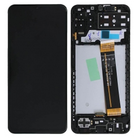 Ekranas Samsung A137 A13 2022 su lietimui jautriu stikliuku και rėmeliu Black γνησια