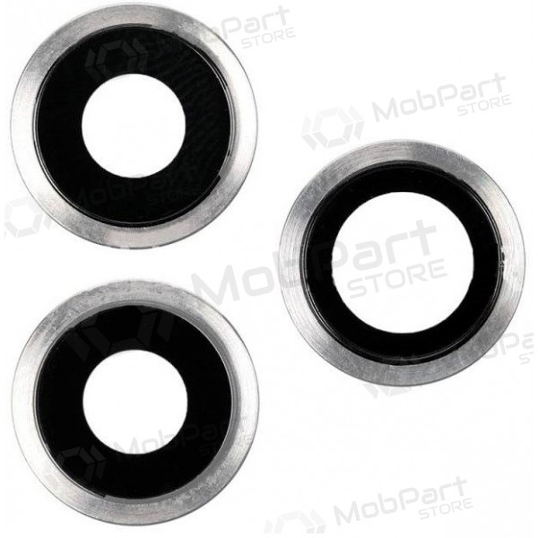 Apple iPhone 11 Pro / 11 Pro Max τζαμάκι κάμερας (3τεμ) (ασήμι) (με πλαίσιο) Apple iPhone 11 Pro / 11 Pro Max τζαμάκι κάμερας (3τεμ) (ασήμι) (με πλαίσιο)