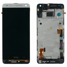 HTC One Mini (M4) οθόνη (ασήμι) (με πλαίσιο) (μεταχειρισμένος grade B, γνησια)