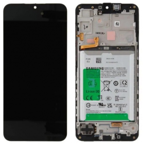 Ekranas Samsung A166 A16 5G su lietimui jautriu stikliuku και rėmeliu και μπαταρία Black γνησια (service pack)