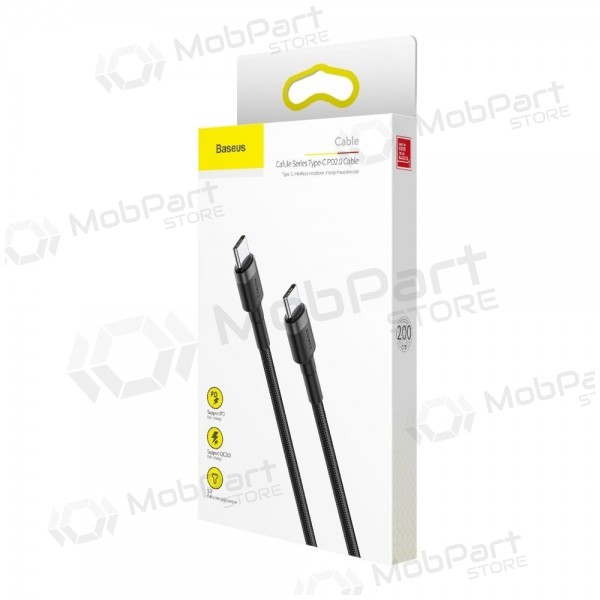 USB καλώδιο Baseus Cafule PD60W Type-C 2.0m γκρί-μαύρος CATKLF-HG1