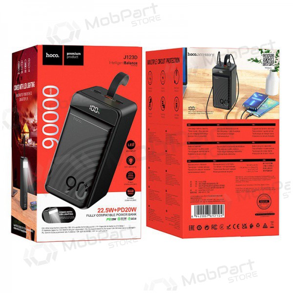 Εξωτερική μπαταρία Power Bank Hoco J123D 22.5W+PD20W 90000mAh μαύρος