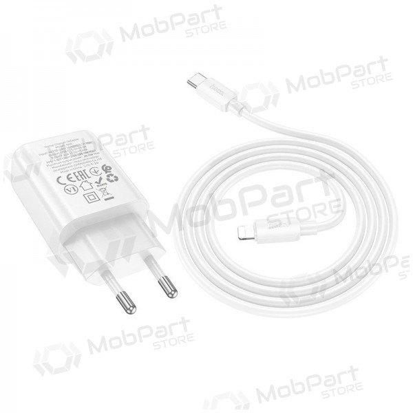 Φορτιστής Hoco N60 20W GaN USB-C + USB-C to Lightning cable 1.0m άσπρο