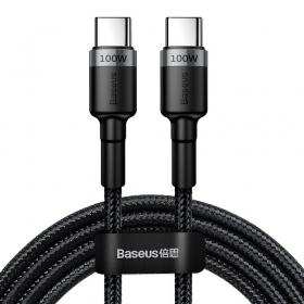 USB καλώδιο Baseus Cafule PD100W Type-C 2.0m γκρί-μαύρος CATKLF-ALG1