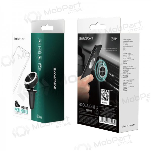 Automobilinis Γενικής telefono laikiklis Borofone BH6, tvirtinamas ant ventiliacijos grotelių, magnetinis, μαύρος