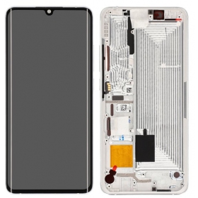 Xiaomi Mi Note 10 / Mi Note 10 Pro / Mi Note 10 Lite οθόνη (άσπρο) (με πλαίσιο) (service pack) (γνησια)