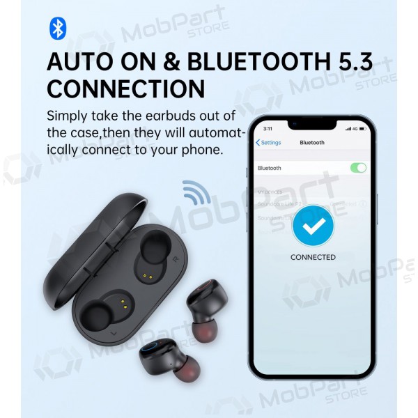 Ασύρματοςs ausinės Choetech BH-T16 Hi-Fi Bean TWS Ασύρματοςs ausinės Choetech BH-T16 Hi-Fi Bean TWS
