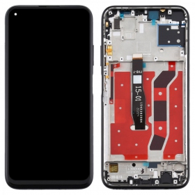 Huawei P40 Lite οθόνη (μαύρος) (με πλαίσιο) (μεταχειρισμένος grade A, γνησια)