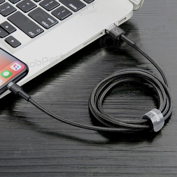 USB καλώδιο Baseus Cafule USB-A to Lightning 1.5A 2.0m γκρί-μαύρος CALKLF-CG1