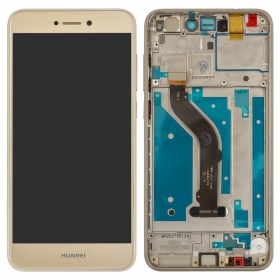 Huawei P8 Lite 2017 / P9 Lite 2017 / Honor 8 Lite οθόνη (χρυσαφένιος) (με πλαίσιο) (μεταχειρισμένος grade B, γνησια)