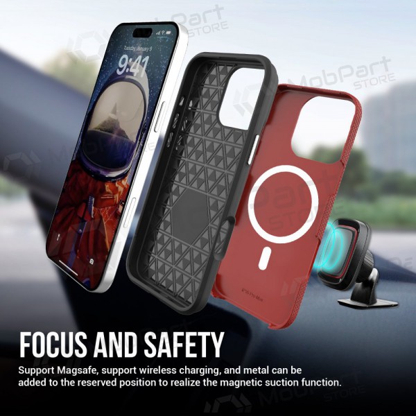 Θήκη Perfectionists Triangle Mag Case Apple iPhone 13 Pro το κόκκινο
